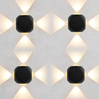 Gesto Wall Lights - 12W IP65 Waterproof Wall Lamp  4 Way Exterior Wall Light for Decor| Up Down Light for Balcony | Outdoor Wall Lights for Elevation,Garden & Patio Lights -(Warm White)-Pack of 4