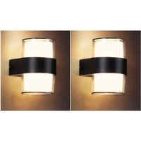 ESS EMM Wall Lights - 10W IP65 Waterproof Wall Lamp 2 Way Exterior Wall Light for Decor| Up Down Light for Balcony | Outdoor Wall Lights for Elevation,Garden & Patio Lights -(Warm White)-Pack of 2