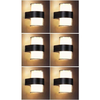 ESS EMM Wall Lights - 10W IP65 Waterproof Wall Lamp 2 Way Exterior Wall Light for Decor| Up Down Light for Balcony | Outdoor Wall Lights for Elevation,Garden & Patio Lights -(Warm White)-Pack of 6