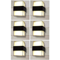 ESS EMM Wall Lights - 10W IP65 Waterproof Wall Lamp 2 Way Exterior Wall Light for Decor| Up Down Light for Balcony | Outdoor Wall Lights for Elevation,Garden & Patio Lights -(Warm White)-Pack of 6