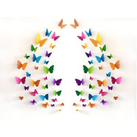 JAAMSO ROYALS 3D Colorful Crystal butterfly stickers for wall, butterfly decoration items, butterfly stickers, butterfly wall decor, butterflies, butterflies for wall decoration (29.5 X21 CM, Q4)