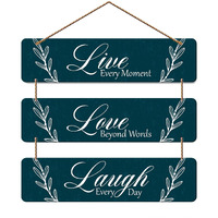 Artvibes Live Love Laugh Wooden Hanger for Home Decor | Office | Living Room | Gifts | Bedroom | Quotes Decorative Items | Wall Hangings for Decoration | Artworks (WH_5306N)
