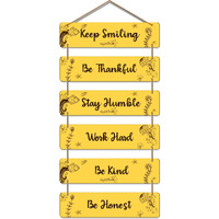 Artvibes Quotes Decorative Wall Hanging Ornaments Mdf Wooden Art Decoration item for Home Decor | Living Room | Bedroom | Gifts | Decoration Artwork For Hall | Set of 6(WH_3241N)