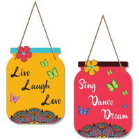 Artvibes Motivational Quotes Decorative Wall Art Wooden Wall Hanging for Living Room | Bedroom | Office | Gifts | MDF Wood Wall Hanger Ornaments for Home Decor Items (WH_6806N), Set of 2