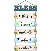 Artvibes Home Quote Decorative Wall Art Wooden Hanger for Livingroom, Bedroom | Gifts | Hangings Decoration | Modern Decor Items Artworks (WH_6613N), Set of 6