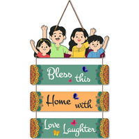 Artvibes Home Quote Decorative Wall Art MDF Wooden Hanger for Living Room | Bedroom | Gift | Wood Art Hanging For Home Decoration | Room Decor (WH_6907N) Set of 4