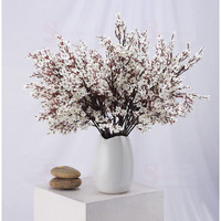 SATYAM KRAFT 5 Pcs Artificial Babys Breath Gypsophila Flowers Sticks decorative items for home Decor; Living Room, Anniversary, Rakshabandhan Decoration(without Vase) (White)(fabric)