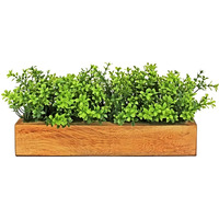fancymart Artificial Gardenia Plant Bunch in Wood Planter, Home and Office Decor Plants for Decoration, Realistic Green Decorative for Interior, Living Room, Office Desk
