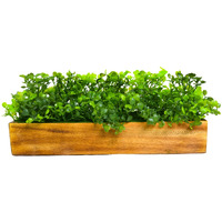fancymart Artificial Gardenia Plant Bunch in Wood Planter, Home and Office Decor Plants for Decoration, Realistic Green Decorative for Interior, Living Room, Office Desk -8135