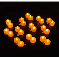 SATYAM KRAFT 12 Pcs Flameless and Smokeless Decorative Acrylic Candles Transparent Led Tea Light Candle for Gifting, House, home decor (Yellow, 5 cm)