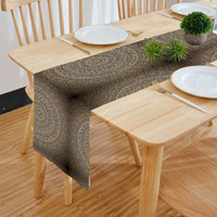 HOMADORN Cotton Feel Fabric Multicolor Clover Design Digital Printed Double Layered Enhanced Decor 4 Seater Table Runner Cloth (TR-43, 13 INCHES X 60 INCHES)