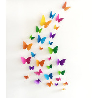JAAMSO ROYALS Multicolor butterfly stickers for wall, butterfly decoration items, butterfly stickers, butterfly wall decor, butterflies, butterflies for wall decoration (30 CM X 21 CM)