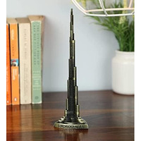 SATYAM KRAFT 1 Pc Dubai United Arab Emirates Burj Khalifa Metal Showpiece Antique Statue for Room, Office, Decorative Showpeice for Home, Desk Decor, Table Stand (12 cm) (Style 8)