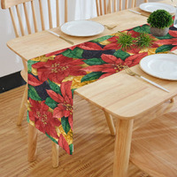 HOMADORN Cotton Feel Fabric Multicolor Clover Design Digital Printed Double Layered Enhanced Decor 6 Seater Table Runner Cloth (TR-33, 13 INCHES X 72 INCHES)