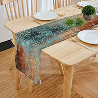 HOMADORN Cotton Feel Fabric Multicolor Clover Design Digital Printed Double Layered Enhanced Decor 6 Seater Table Runner Cloth (TR-38, 13 INCHES X 72 INCHES)