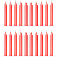 Aura Decor Unscented Pure Wax Stick Candle Pack of 20 (Red)