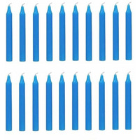 Aura Decor Unscented Pure Wax Stick Candle Pack of 20 (Blue)