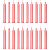 Aura Decor Unscented Pure Wax Stick Candle Pack of 20 (Pink)