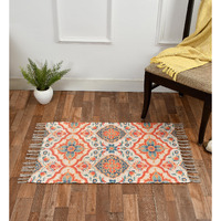 HOMA DORN Chindi Handmade Printed Modern Dhurrie/Rugs/Carpet Recycled Yarn for Living Room/Drawing Room Enhanced Decor for Bedroom