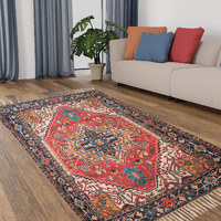 HOMA DORN Handmade Sustainable Printed Modern Dhurrie/Rugs/Carpet Recycled Fabric for Living Room/Bedside Runner for Enhanced Decor (3 feet x 5 feet)