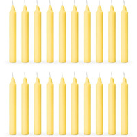 Aura Decor Unscented Pure Wax Stick Candle Pack of 20 (Yellow)