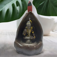 HC VILLA Lord Shiva Back Flow Incense Holder,Incense Burner with 10 Back Flow Incense Cones for -Pooja, Meditation, Prayer, Aromatherapy Ornament Home Decor-1-Pcs/10 Cones