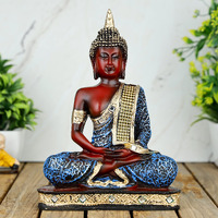 Global Grabbers new 25 centimetre Meditating sitting Buddha statue showpiece idol home decor items for living room and gifts BLU_WT_MRN-BS2