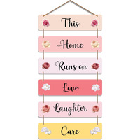 Artvibes Decorative Wall Hanging Wooden Art Decoration item for Living Room | Bedroom | Home Decor | Gifts | Quotes Decor Item | Wall Art For Hall | Mdf Wall Decoration, Set of 6(WH_3211N)