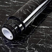 OM AKSHAR Wall Paper for Wall Decor Black Marble Waterproof Kitchen Countertop Paper PVC Wallpaper for Kitchen and Home Furniture Dcor (Black marble 45 * 500CM)