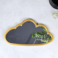 SATYAM KRAFT 1 Pcs Fiber Cloud Design Wall Mirror Hanging for Home Decor, Hanging in Bedroom, Mandap Backdrop,ganpati Decoration Living Room, Bathroom, with Hook for Hanging On Walls (Model 9)