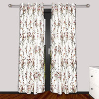 Ultica Fab Home Decor Kart 8Ft Grommet Curtains For Door Set Of 3 | Printed Panels And Drapes For Decoration | Curtains For Living Room Kitchen Hall, 4 X 8 Feet, Orange