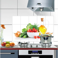 JAAMSO ROYALS Multicolor Vegetable Design Vinyl Peel and Stick Self Adhesive Removable Oil Proof Heat-Resistant Kitchen Decor Wall Sticker (75 CM X 45 CM)