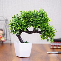 Dekorly Artificial Colourful Wild Bonsai Plants for Home Decor | Artificial Plants Outdoor, Plastic Plants for Home Office Desk Bathroom Bedroom (Green-D)