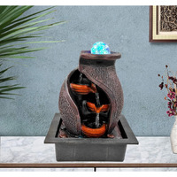 GTC Beautiful Mini Waterfall Fountain with Electric Water Pump for Home Decor Show Piece Indoor Decorative Diwali Birthday Item showpiece (75054, Multicolour)