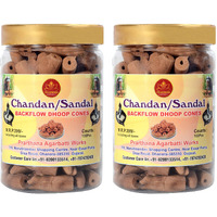 PRARTHANA Sandal Chandan Backflow Incense Dhoop Cones 200 Pcs for Fragrance, Buddha, Backflow Burner, Ganesh, Smoke Fountain (Pack of 200 Pcs)