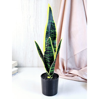 SATYAM KRAFT 1 Pc Artificial Snake Plant with Pot Display for Home Decor, Balcony, Garden, Welcome Decoration Item, Office, Sansevieria flower, Ganpati Decoration, Raksha Bandhan(with pot)(color 5)