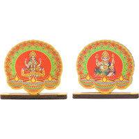 PD Craftozone Decorative Ganpati-MAA Lakshmi Cutouts for Temple and Table | Festival Home Decor for Pooja Stand, Home and Kitchen Temple and Festival Celebration | Golden (God)