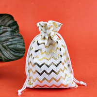 SATYAM KRAFT 10 pcs Golden Lines Drawstring stylish Storage Potli pouches for Jewelries, Money, Paper Notes Women Wallet, Gift Bags,rakshabandhan, Women handbag Shagun Pouch, Candy Bags,ganpati Puja