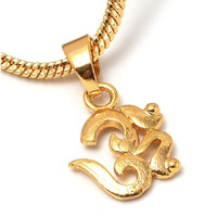 Jewar Mandi Locket Gold Plated GANESH JI, HANUMAN JI, LORD SHIVA OM , LAKSHMI JI, DURGA MAA, RADHA KRISHNA JI & FISH MACHALI Religious Pendant with Chain Jewelry (Lord Shiva Om )