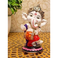 Handicrafts Villa Dancing Ganesh Showpiece (Dholak Ganesh, Standard)