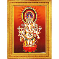 Paljji Handicrafts Shubha Drishti Ganapathi For Home Main Door Entrance Hanging Subha Nazar Ganapathy Ganesha Ganesh Kannu Dishti Vinayaka Disti Vinayagar Photo Frame Big - Wood
