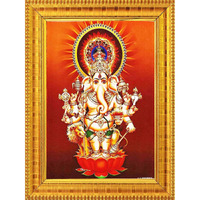 PALJJI HANDICRAFTS Shubha Drishti Ganapathi For Home Main Door Entrance Hanging Subha Nazar Ganapathy Ganesha Ganesh Kannu Dishti Vinayaka Disti Vinayagar Photo Frame Big - Wood (13 x 10 Inch)