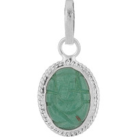 Shiv Ram Jyotish Kendra Jade Green Stone Ganesh Pendant in Sterling Silver Jewelry with German Silver Chain For Men Women Natural Green Jade Pendant Certified Energized Gemstone