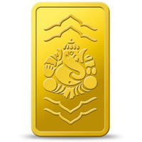 Kundan 24k (999.9) Lord Ganesh 5 gm Yellow Gold Bar