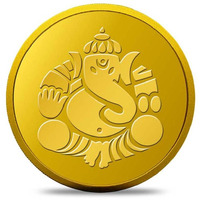 Kundan 22k (916) 4 gm Lord Ganesh Yellow Gold Coin