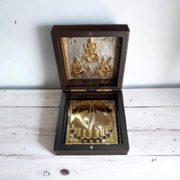 DK trades Gold Coated Ganesh Laxmi Sarswati for Diwali Pooja Box Premium Gold Laxmi Ganesh Sarswati for Diwali Pooja Box| Pocket Temple Laxmi Ganesh Sarswati with Charan Paduka |Unique Home, Office
