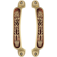Chitra Ganesh Ji Series Brass Door/Cabinet/Drawer Handles Pack of 2 (6 Inch, Matt Brush Golden Copper)