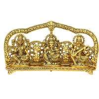 Collectible India Metal Laxmi Ganesha Saraswati Idol Lakshmi Ganesh Murti Diwali Gifts and Decoration