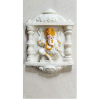 NIRAJ ART Beautifully Handcrafted Marble Ganesh Ji Spiritual Statue Idol for Home Decor Temple Statue Showpiece-Size (7 x 1 x 10 Inch)