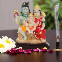 Awesome Craft Handcrafted Shiva Parvati Ganesh Idol Shiv Parivar Murti Statue Sculpture Hindu Showpiece Figurine for Home Office Temple Mandir Decoration (Multicolour, Standard)